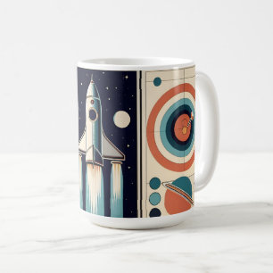 Mid Century Space Age Kunst Galaxiennavigation Kaffeetasse
