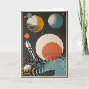 Mid Century Space Age Kunst Galaxiewellen Karte
