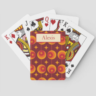 Mid Century Starbursts auf Retro-Kreisen Benutzerd Spielkarten