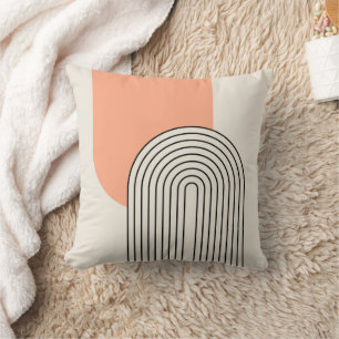 Mid-Century-Stil-Linienkunst mit rosa Bogen Kissen