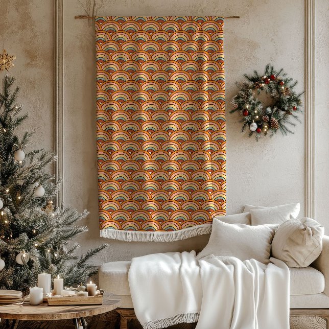 Mid-Century Throw Pastel Terracotta Groovy Retro Fleecedecke (Mid-Century Throw Pastel Terracotta Groovy Retro Fleece Blanket)