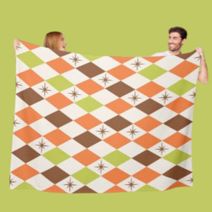Mid-Century Vibes – Cozy Geometric Fleece-Decke Fleecedecke