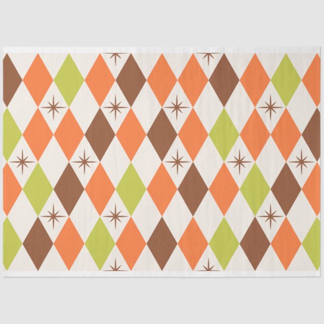 Mid Century Vibes - Retro Geometric Tissue Paper Seidenpapier (Vorderseite)