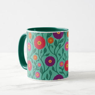 Mid-Century Vine Flower Garten-Girlande Grün Tasse