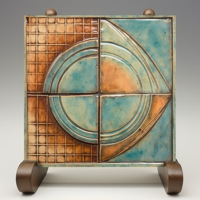 Mid Century Vintage Aqua Bögen Fliese (Von Creator hochgeladen)