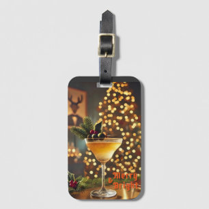 Mid Century Weihnachten Merry & Bright Cocktail  Gepäckanhänger