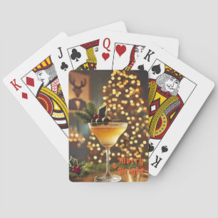 Mid Century Weihnachten Merry & Bright Cocktail  Spielkarten