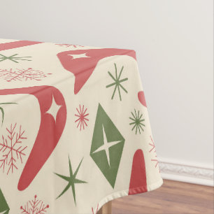 Mid Century Weihnachts-Boomerangs mit Diamanten Tischdecke