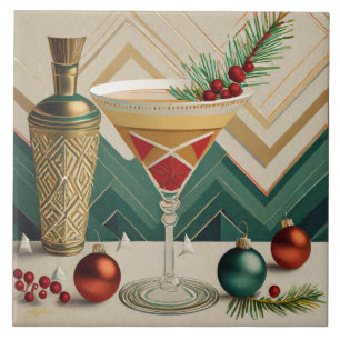 Mid Century Weihnachts-Cocktailparty Happy Hour Fliese