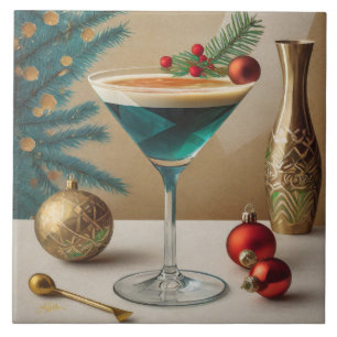Mid Century Weihnachts-Cocktailparty Happy Hour Fliese