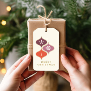 Mid-Century Weihnachts-Schneeflocken-Ornament-Gesc Geschenkanhänger