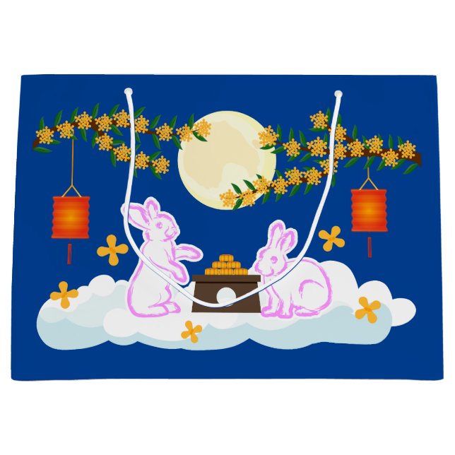 Mid Herbst Festival Moon Rabbit Mooncake Osmanthus Große Geschenktüte (Vorderseite)