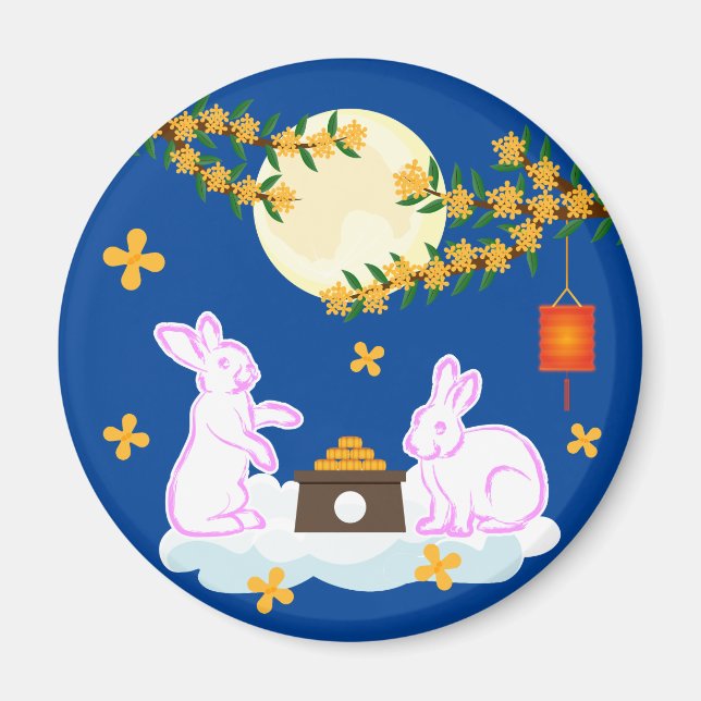 Mid Herbst Festival Moon Rabbit Mooncake Osmanthus Magnet (Vorne)