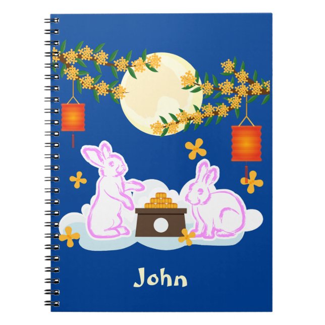 Mid Herbst Festival Moon Rabbit Mooncake Osmanthus Notizblock (Vorderseite)