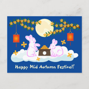 Mid Herbst Festival Moon Rabbit Mooncake Osmanthus Postkarte