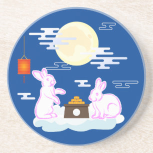 Mid Herbst Festival Moon Rabbit Mooncake Wolken Getränkeuntersetzer