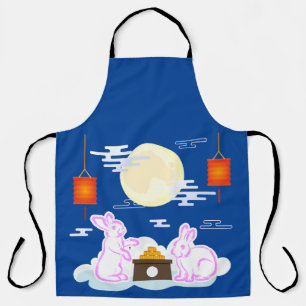 Mid Herbst Festival Moon Rabbit Mooncake Wolken Schürze