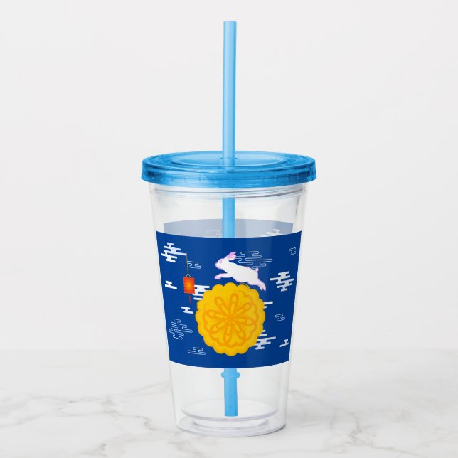 Mid Herbst Festival Mooncake Jumping Moon Rabbit Acryltrinkbecher (Vorderseite)