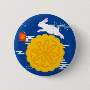 Mid Herbst Festival Mooncake Jumping Moon Rabbit Button