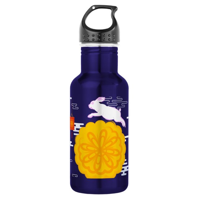 Mid Herbst Festival Mooncake Jumping Moon Rabbit Edelstahlflasche (Vorderseite)