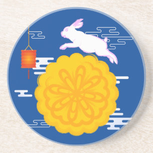 Mid Herbst Festival Mooncake Jumping Moon Rabbit Getränkeuntersetzer