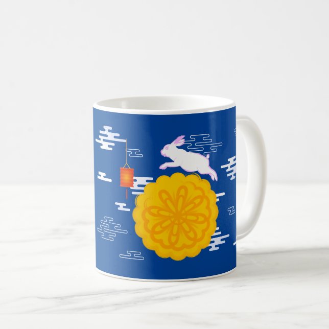 Mid Herbst Festival Mooncake Jumping Moon Rabbit Kaffeetasse (VorderseiteRechts)