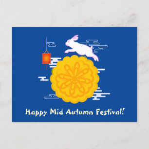 Mid Herbst Festival Mooncake Jumping Moon Rabbit Postkarte