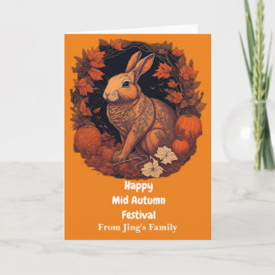 Mid Herbst Festival Rabbit Moon Begrüßung Karte