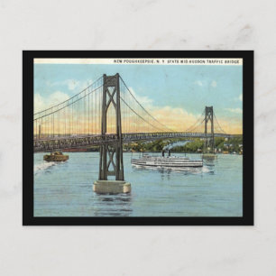 Mid-Hudson Bridge, Poughkeepsie 1930 Vintag Postkarte
