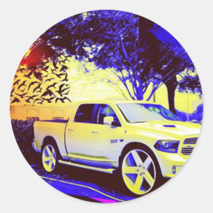 MID-KNIGHT-LKW-STOPP RUNDER AUFKLEBER