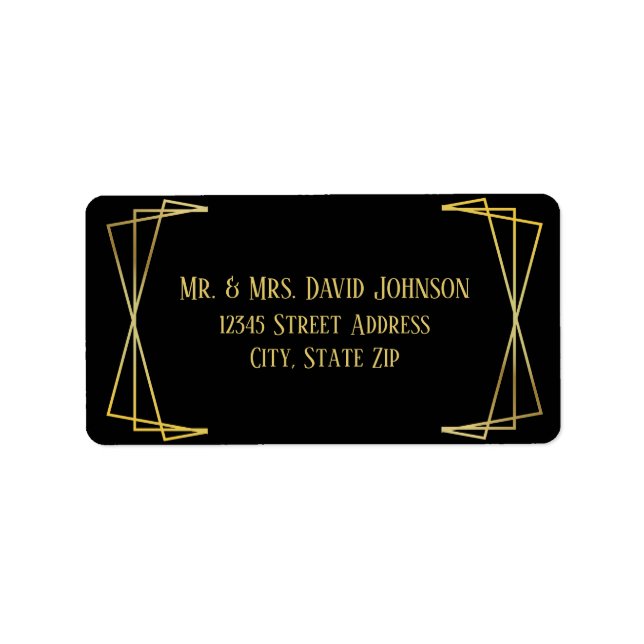 Mid Mod Black Design - Adressenkennzeichnung Adressaufkleber (Vorne)