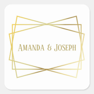 Mid Mod Design - Quadrat-Aufkleber Quadratischer Aufkleber