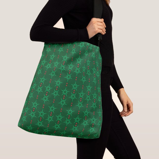 Mid Mod Garland Green Crossbody Bag Tragetaschen Mit Langen Trägern (Von Nahem)