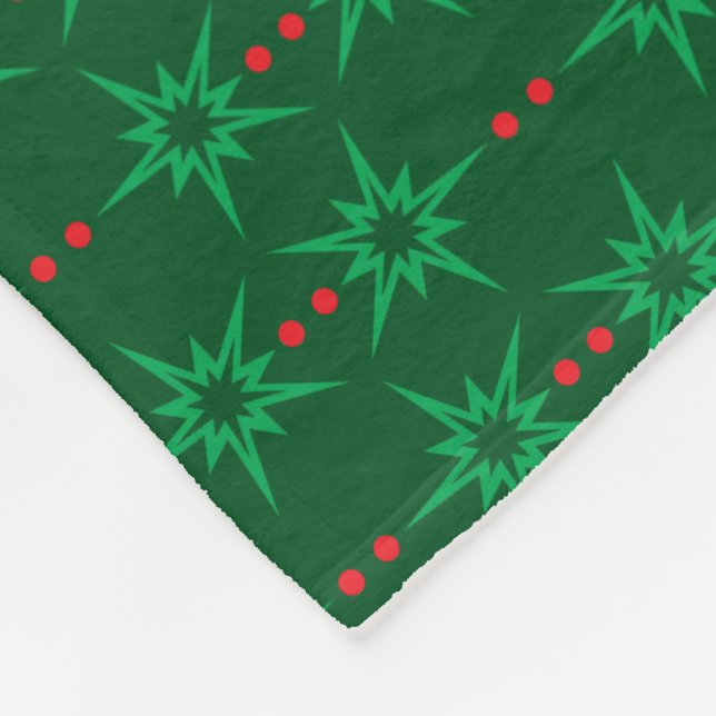 Mid Mod Garland Green Fleece Blanket (3 Größen) (Ecke)