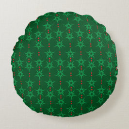 Mid Mod Garland Green Round Kissen