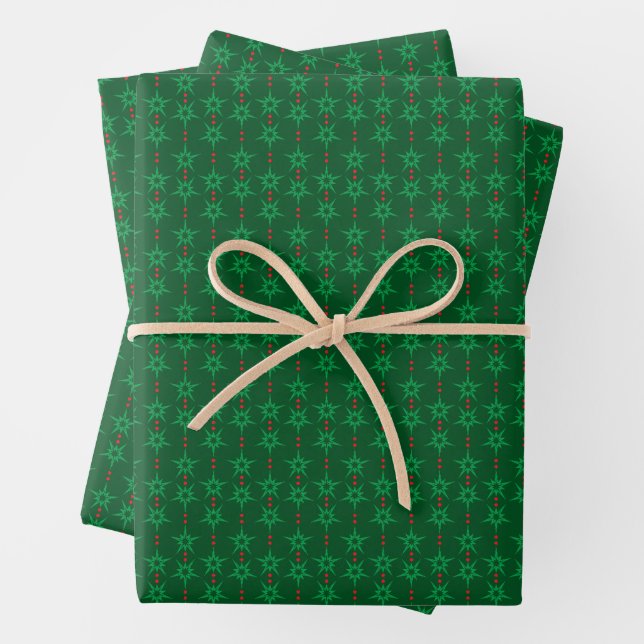 Mid Mod Garland Green Wrapping Paper Geschenkpapier Set (Beispiel)
