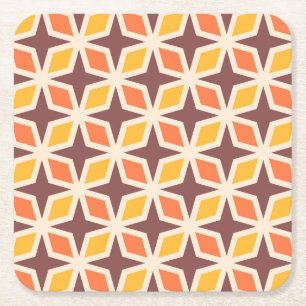 Mid Mod Geometric Star Pattern Rechteckiger Pappuntersetzer