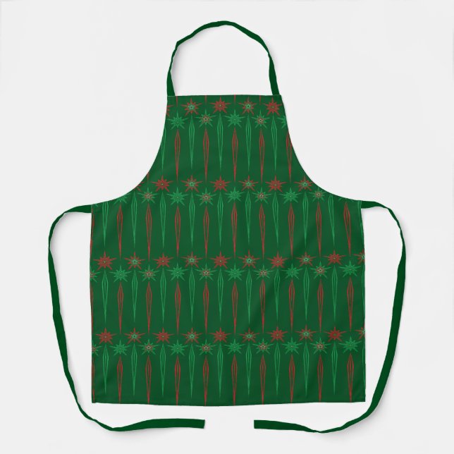 Mid Mod Icicles Green Medium Schürzen (Vorderseite)