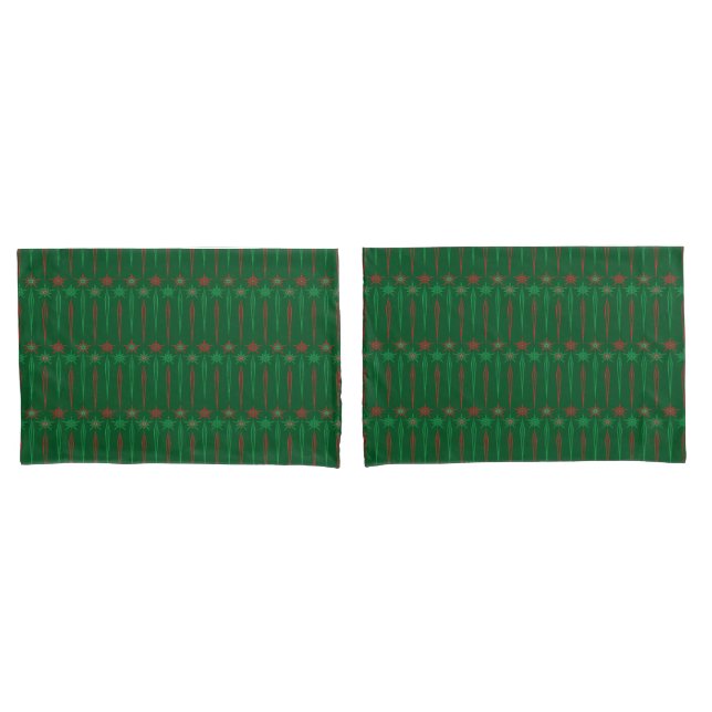 Mid Mod icicles Green Standard Pillowcases Kissenbezug (Vorderseite-Set)