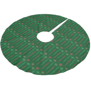 Mid Mod Icicles Green Tree Skirt Polyester Weihnachtsbaumdecke