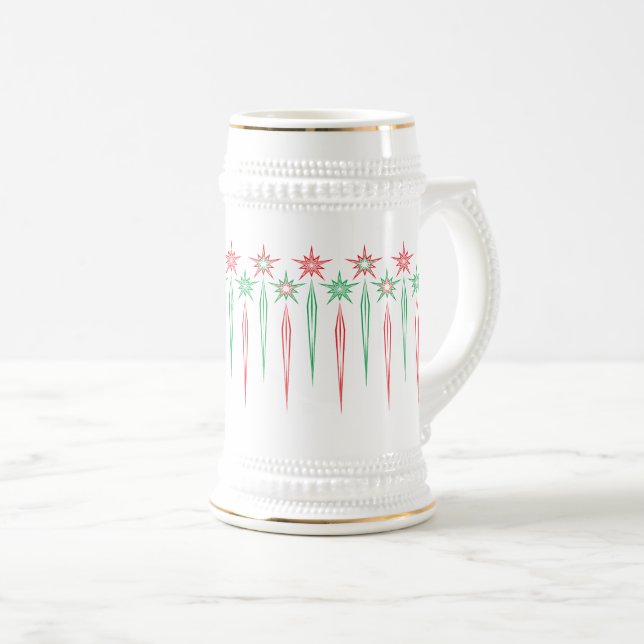 Mid Mod Icicles Stein Bierglas (VorderseiteRechts)