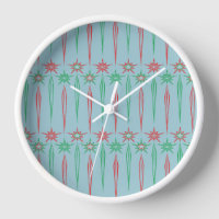 Mid Mod Icicles Wood Gerahmt Clock