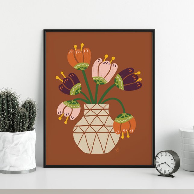 Mid Mod Tulips Bouquet Poster (Von Creator hochgeladen)