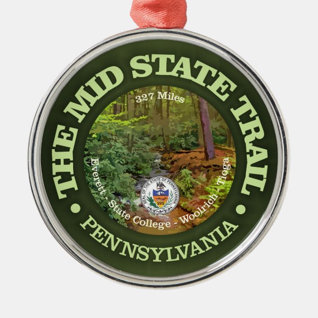 Mid Staat Trail (rd) Ornament Aus Metall (Vorne)