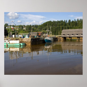 Mid tide at the Bay of Fundy at St. Martins, New Poster
