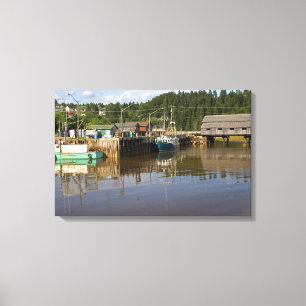 Mid tide in the Bay of Fundy at St Martins, New Leinwanddruck