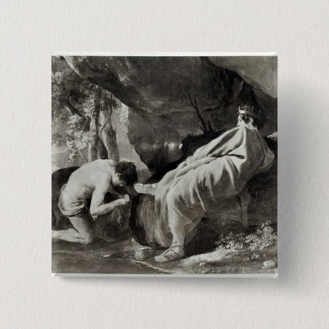 Midas an der Quelle des Flusses Pactolus Button (Vorderseite)