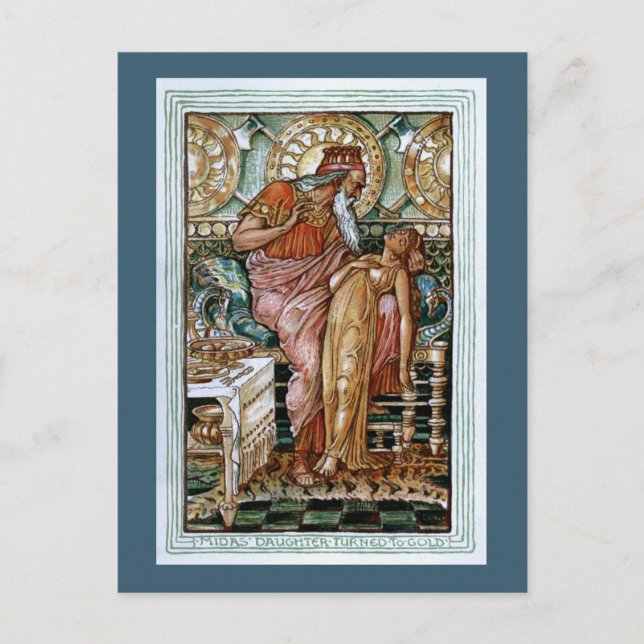 Midas' Tochter wurde Gold Postkarte (Vorderseite)