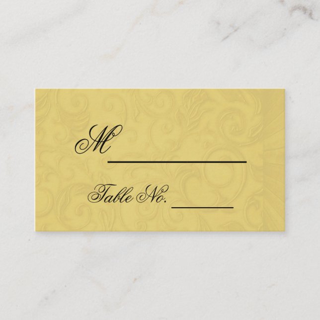 Midas Touch Gold Wedding Platzkarte (Vorderseite)