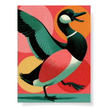 Midcentury Modern Ente Fett Geometrische Kunst